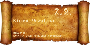 Kirner Urzulina névjegykártya